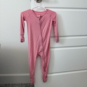 Little Sleepies- Solid Pink/Coral Zippy - 6-12